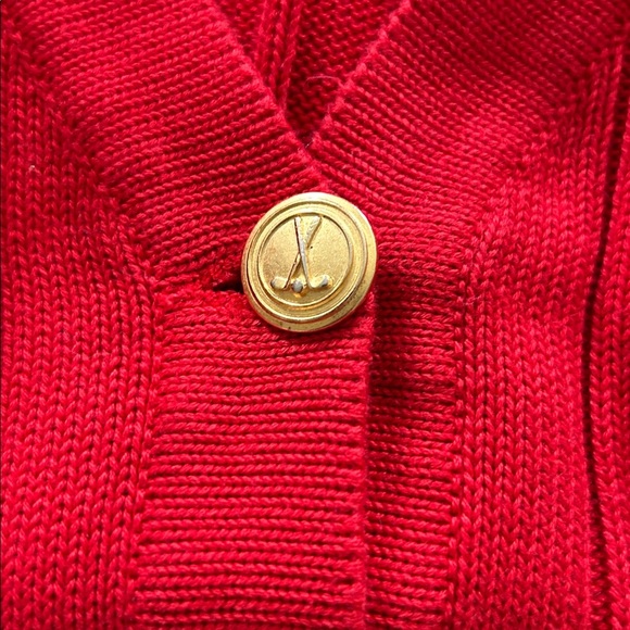 Como sport by cobra VTG preppy 90s red golf cardigan womens size M made in Italy - Picture 5 of 12